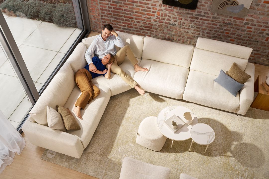 rom1961_COSMO_canapé_angle_tissu_beige rom1961 COSMO Ecksofa Stoff beige rom1961
