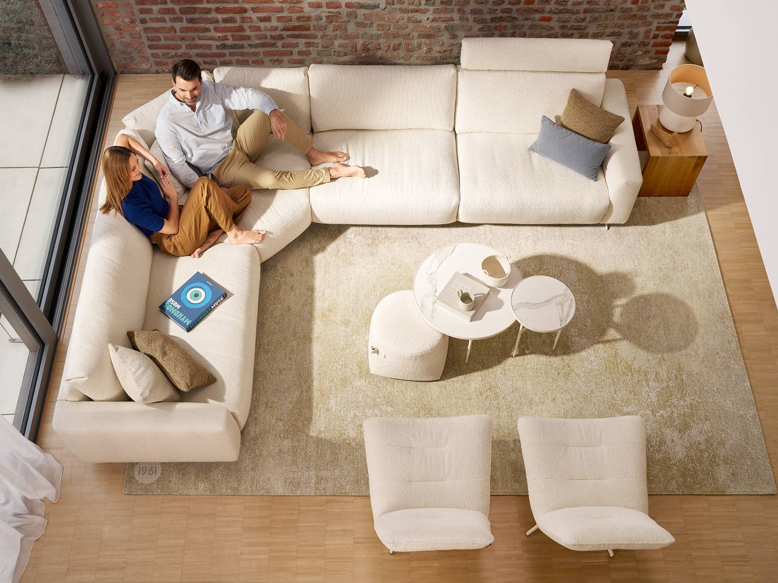 rom1961_COSMO_Ecksofa_Stoff_beige_Megacorner_totale rom1961 COSMO Ecksofa Stoff beige Megacorner totale rom1961