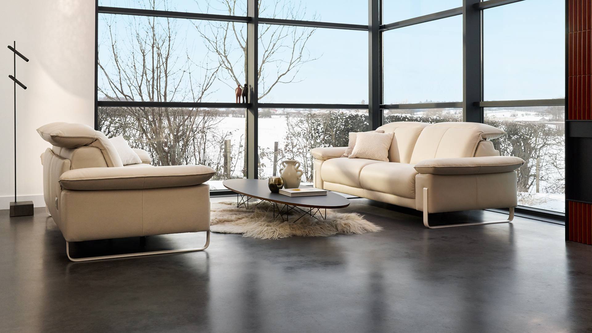 rom1961 SERENO 2 Sitzer Leder beige rom1961